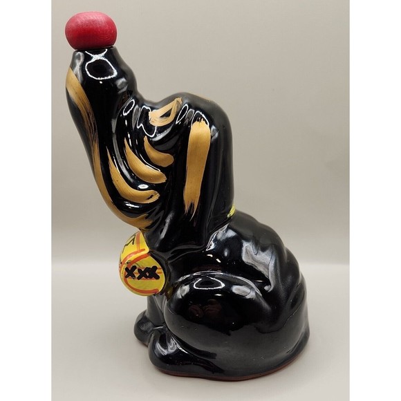 Vintage Booze Hound Decanter Original Stopper Yellow Barrel - Picture 2 of 6